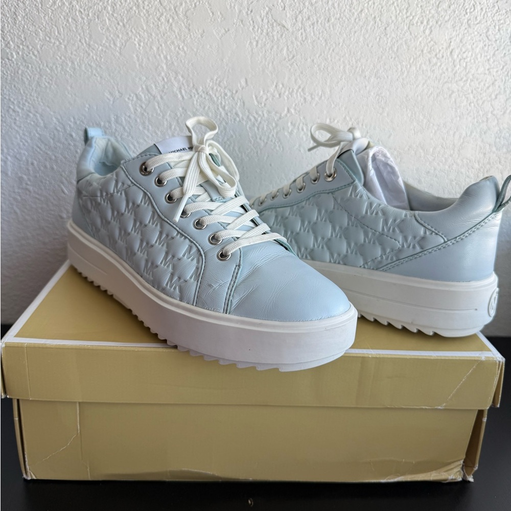 Michael Kors Light Blue Quilted Sneakers